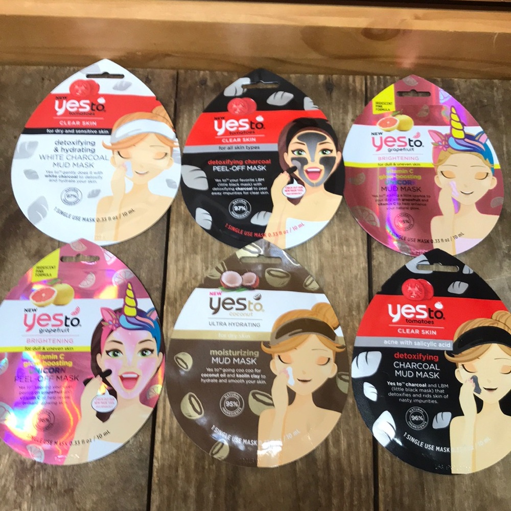 6 different peel-off and mud masks